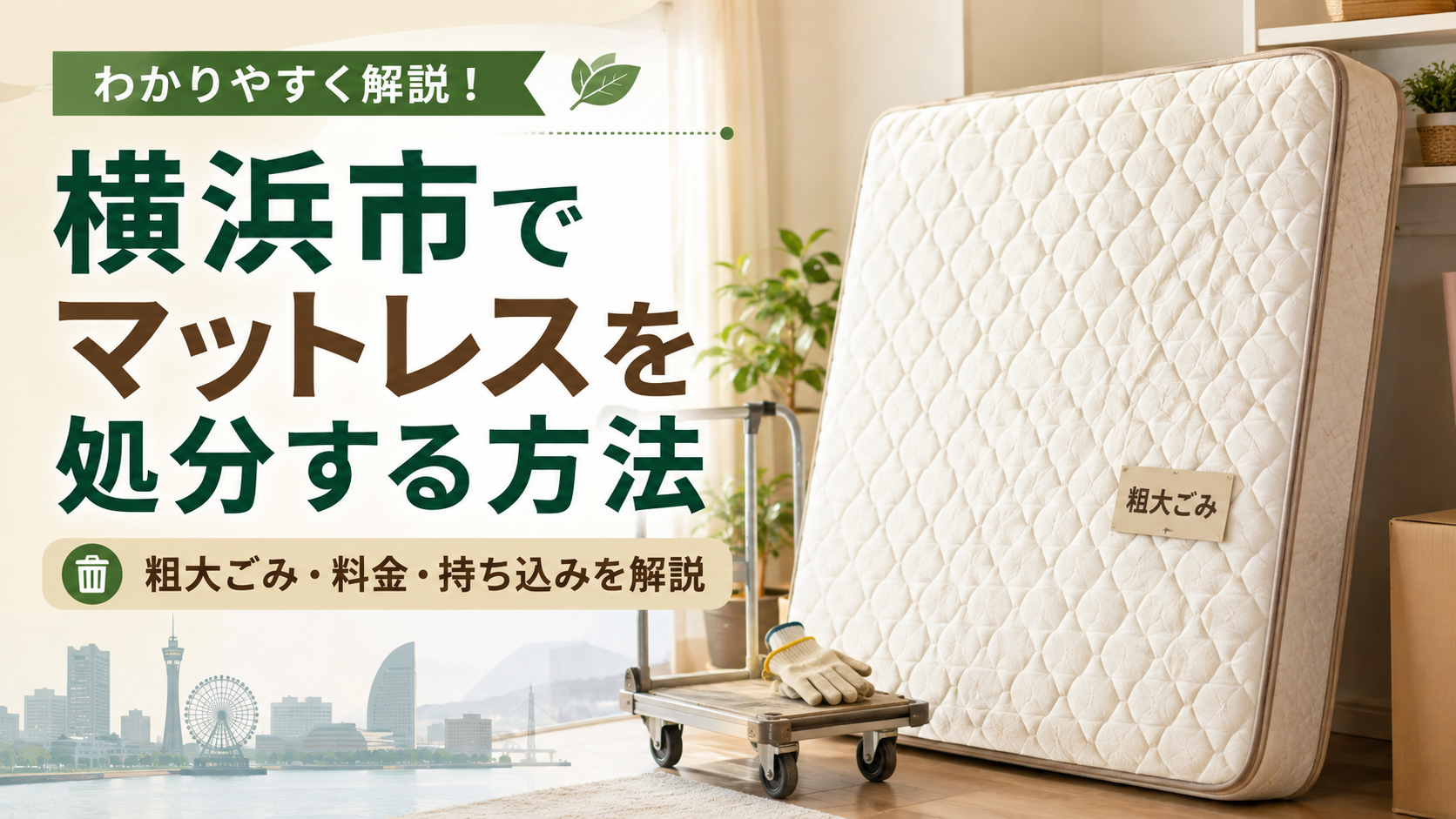 横浜市でマットレスを処分する方法｜粗大ごみ料金・スプリング有無・持ち込みまで徹底解説